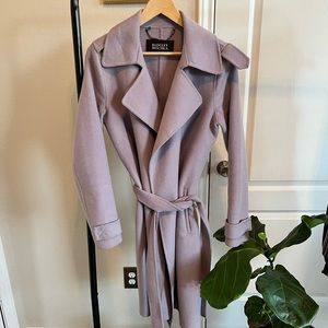 Badgley Mischka — Women's Double Face Wool Wrap Trench Coat